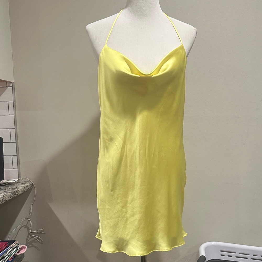 Zara Yellow Halter Dress
